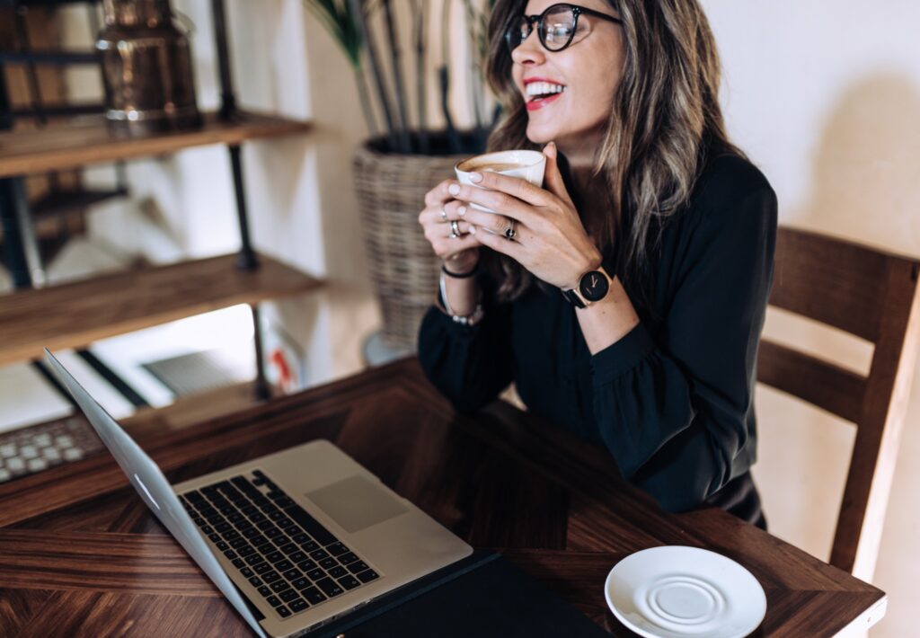 woman enjoying her coffee